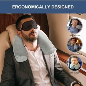 Memory Foam Travel Pillow Neck, Adult Airplane Traveling,Bus,Train Carry‎ Pillow